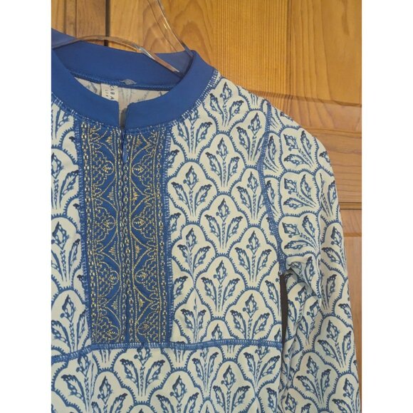 Cabana Life Girls Rash Guard Size 10 Swim Shirt Blue Embroidered Long Sleeve - Picture 1 of 15